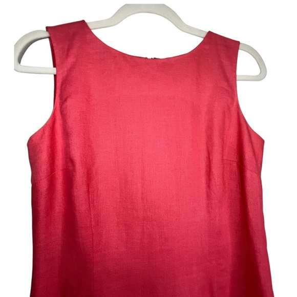 Talbots 100% Irish Linen Sheath Dress Fully Lined Coral Size 8 - Picture 3 of 11